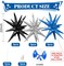 9-Pack 22in Black, Blue & Silver Spike Star Foil Balloons – Mylar Party Decor for Birthday, Anniversary & Baby Shower